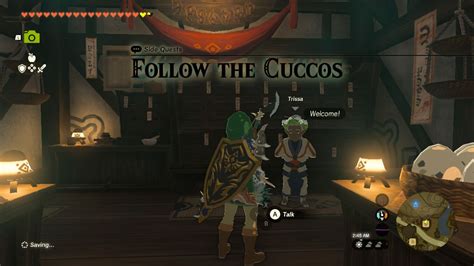 follow the cuccos|Zelda: Tears of the Kingdom .